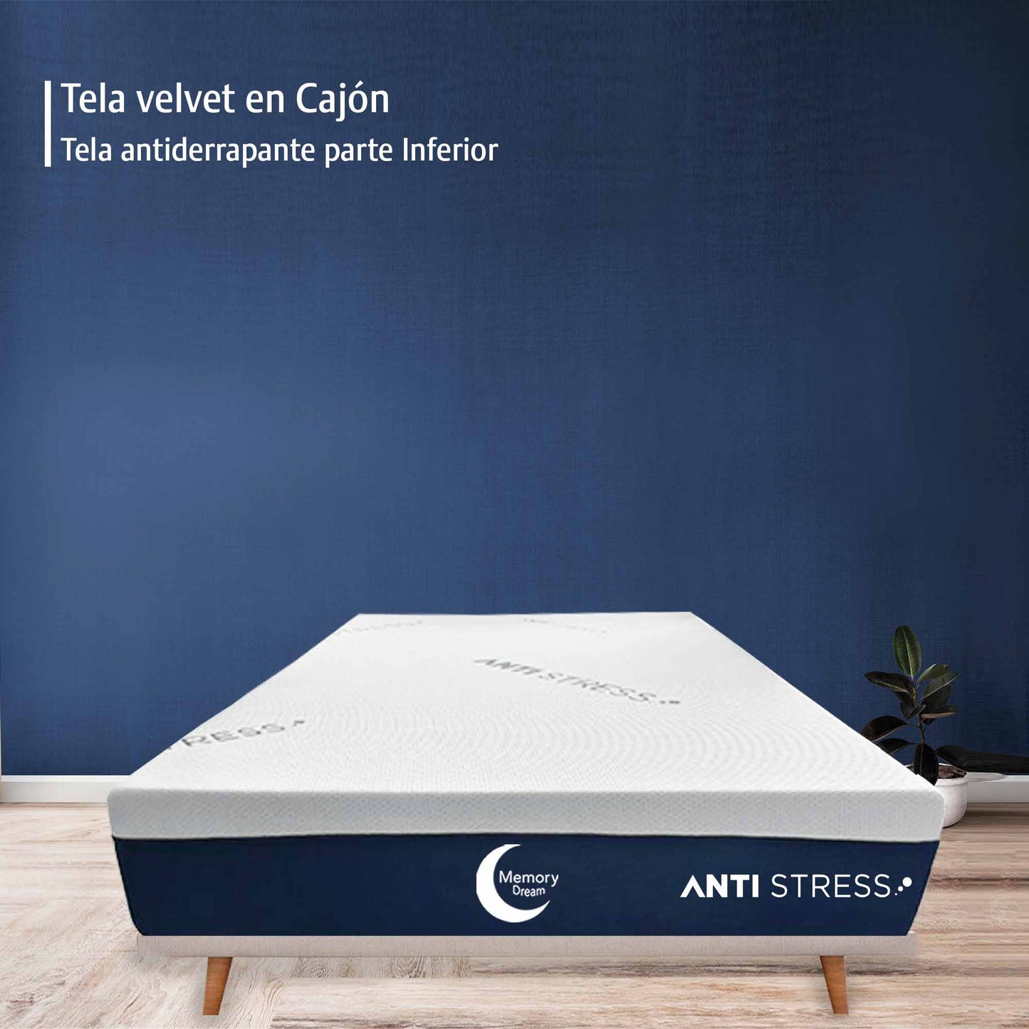 Colchón Queen Size Memory En Caja Antiestress Espuma
