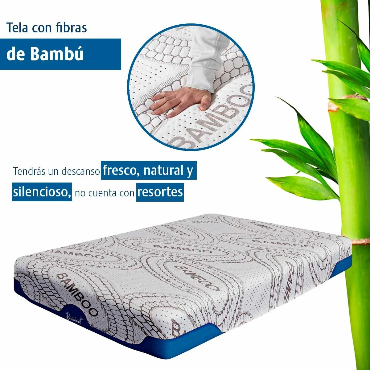 Colchón Memory Foam Bamboo En Caja 10 Años Garantía King