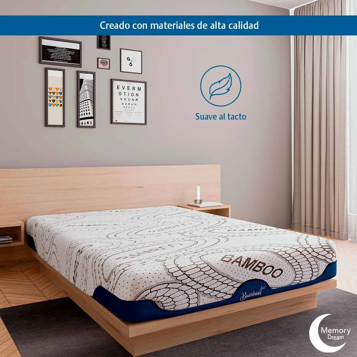 Colchón Memory Foam Bamboo En Caja 10 Años Garantía King