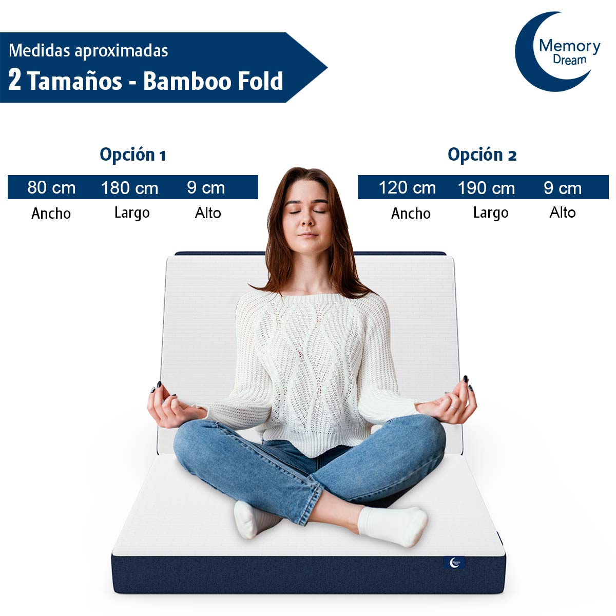 Colchón Individual Memory Plegable Espuma Visitas Suave