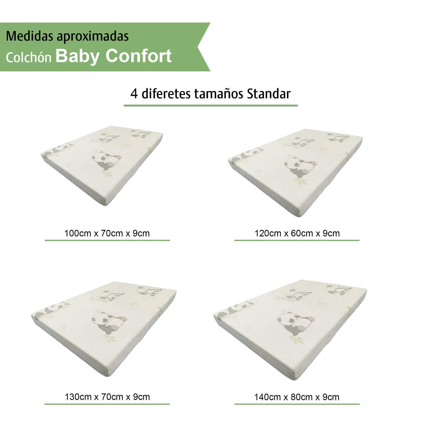 Colchon Cuna Bebe Memory Funda Lavable Tela Bamboo 100x70x9