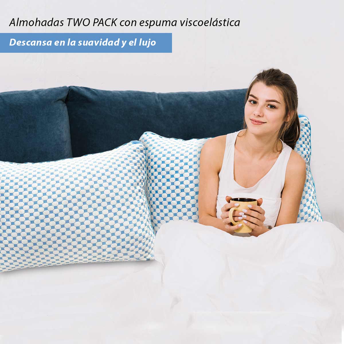 2 Pack Almohadas Memory Foam Ajustable Ortopédicas King Size