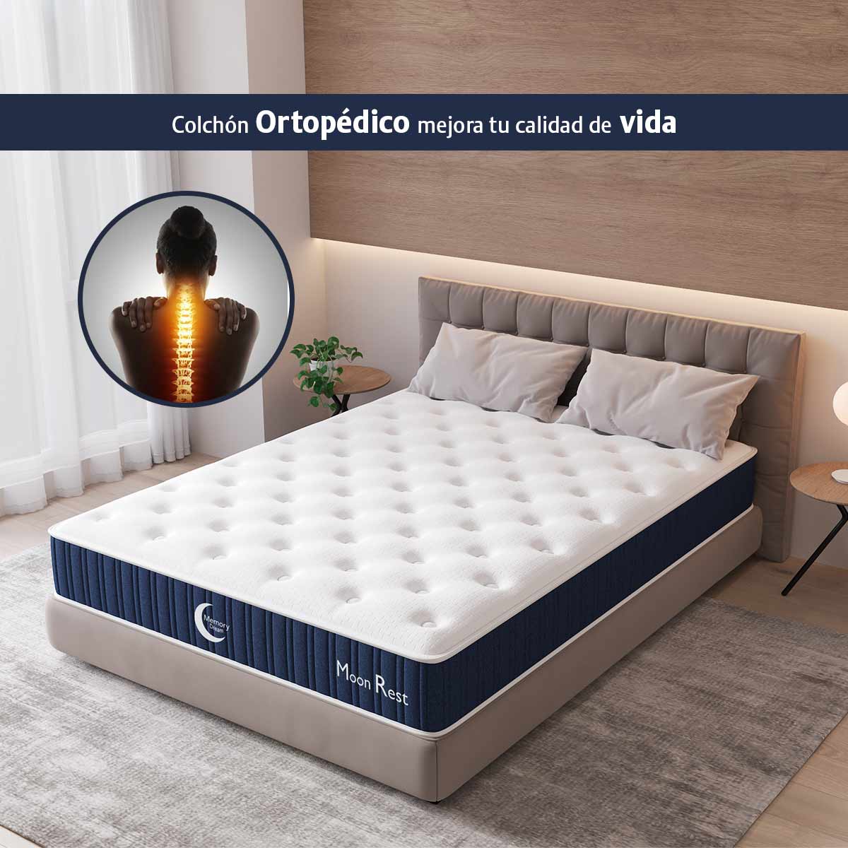 Colchón Individual Memory Dream Resortes Indendientes Caja