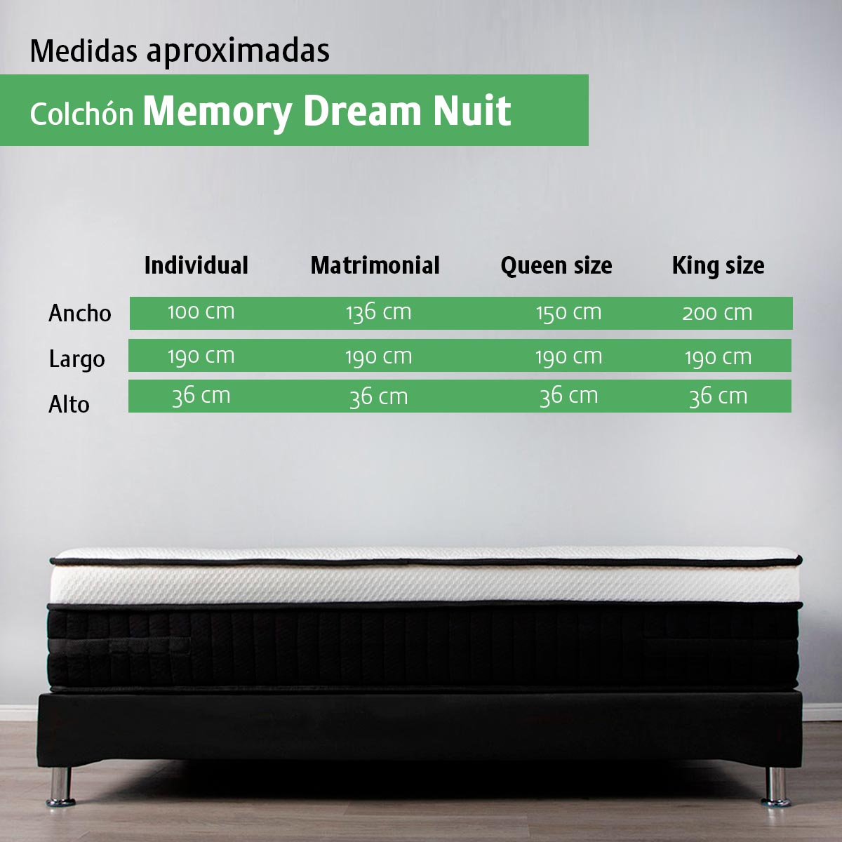 Colchón Fresh Latex Memory Foam Queen Size