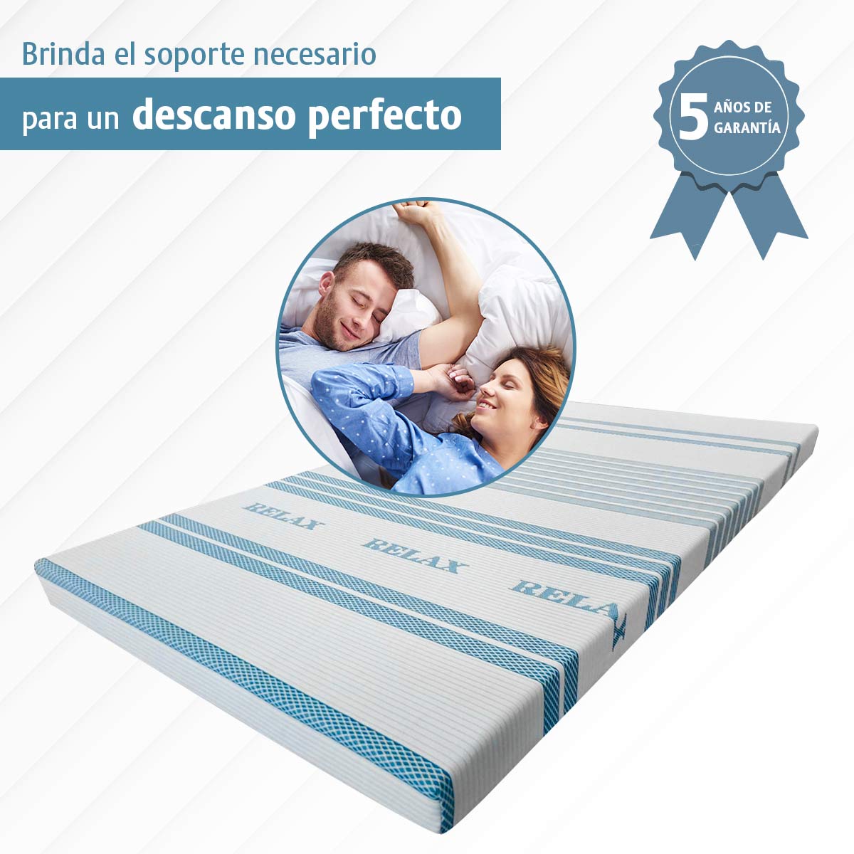 Colchón Individual Relax 5 Años De Garantía Funda Lavable
