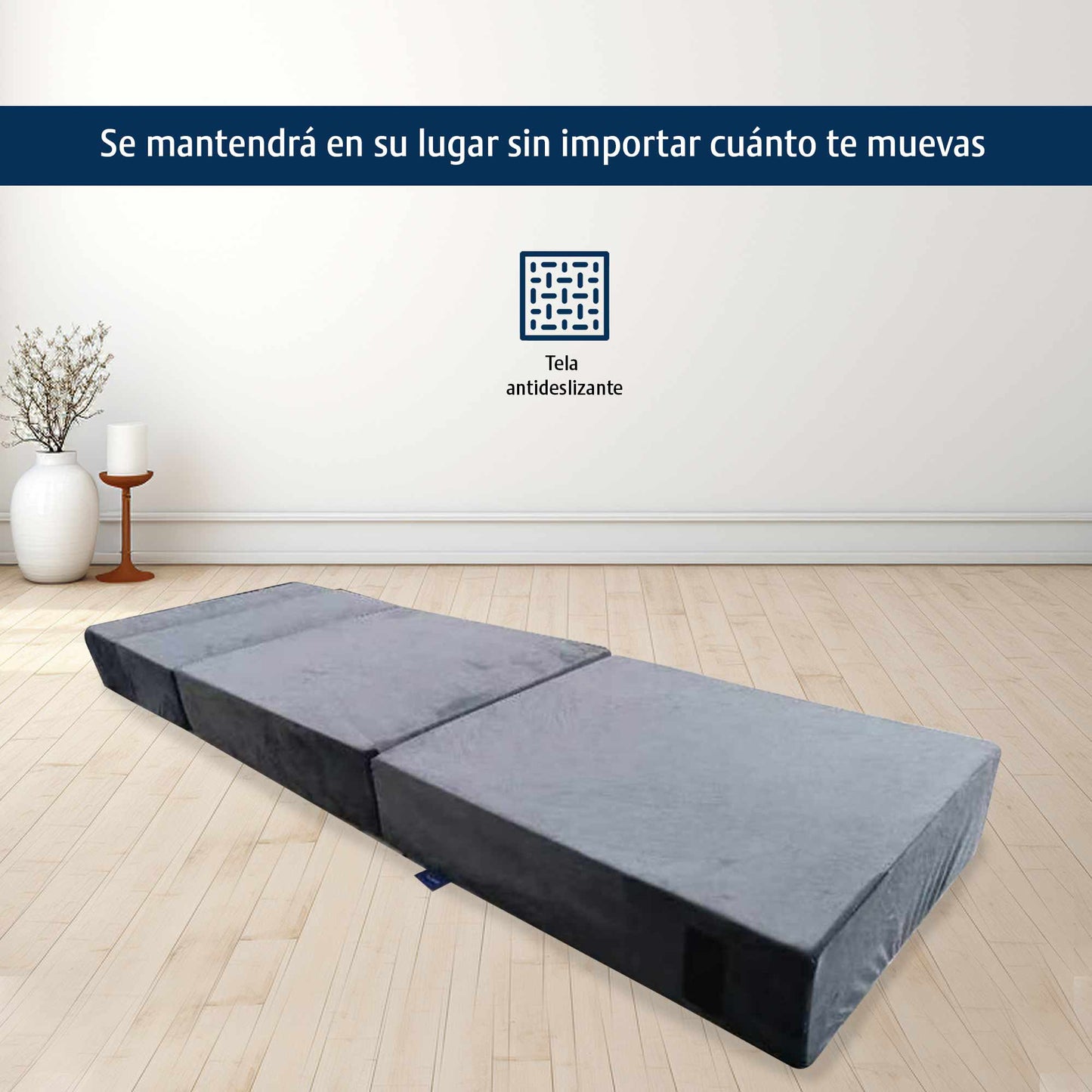 Sofa Cama Individual Memory Sillon Puff Plegable 60x190x15