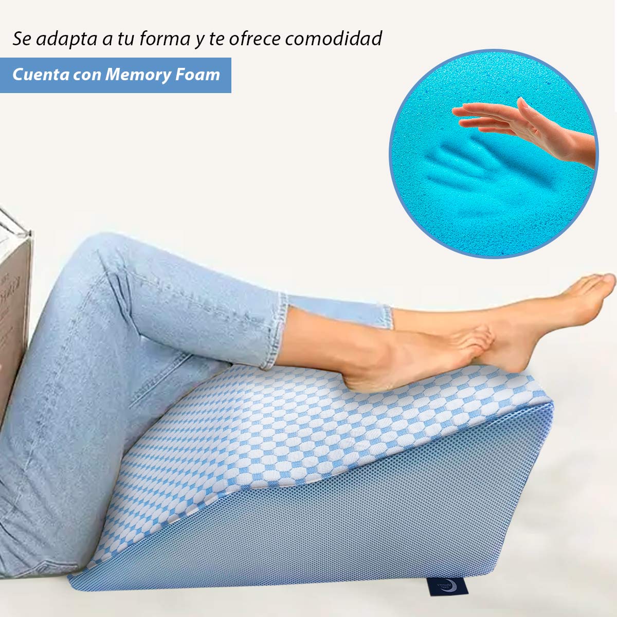 Almohada Ortopedica Reposa Piernas Hinchazon Memory Foam