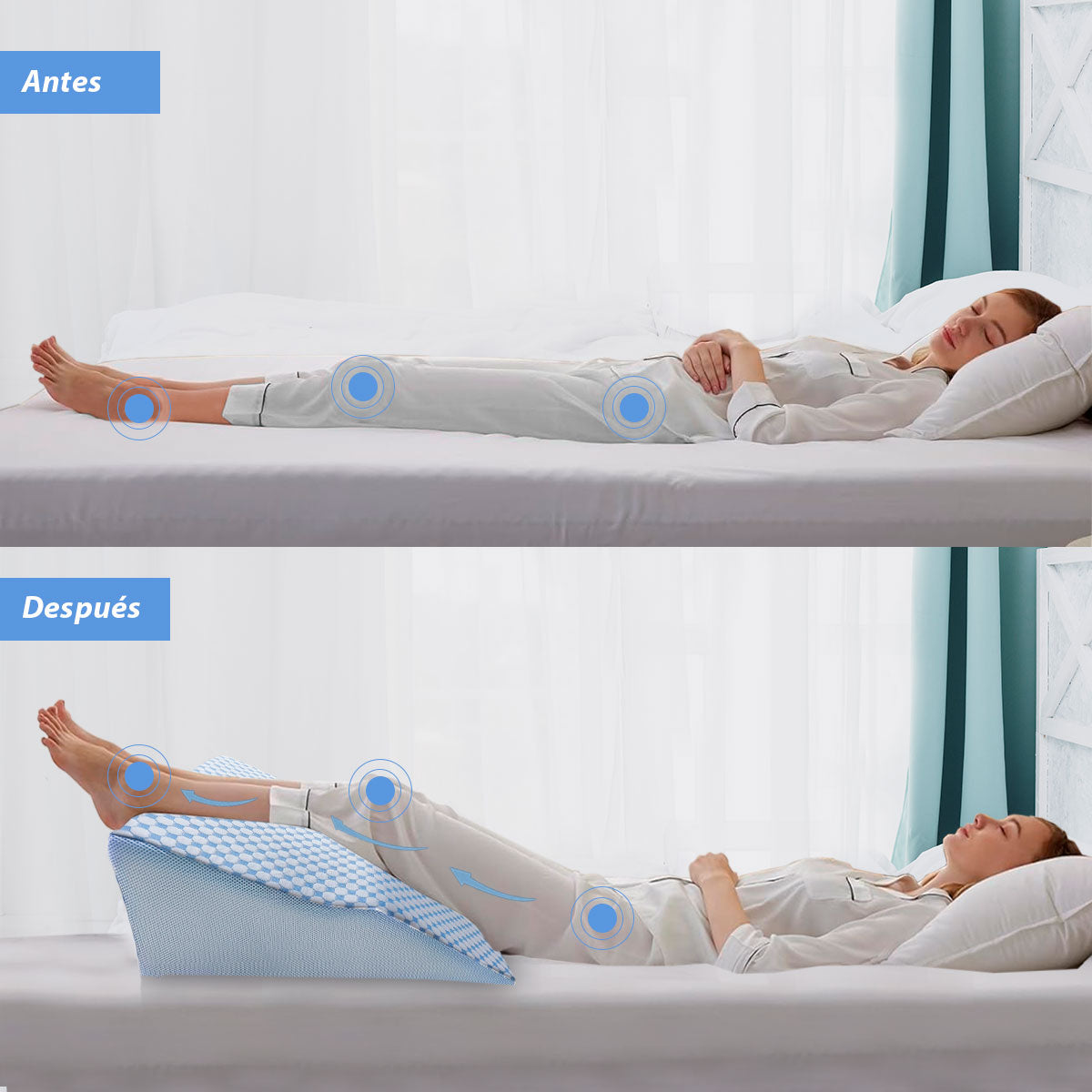 Almohada Ortopedica Reposa Piernas Hinchazon Memory Foam