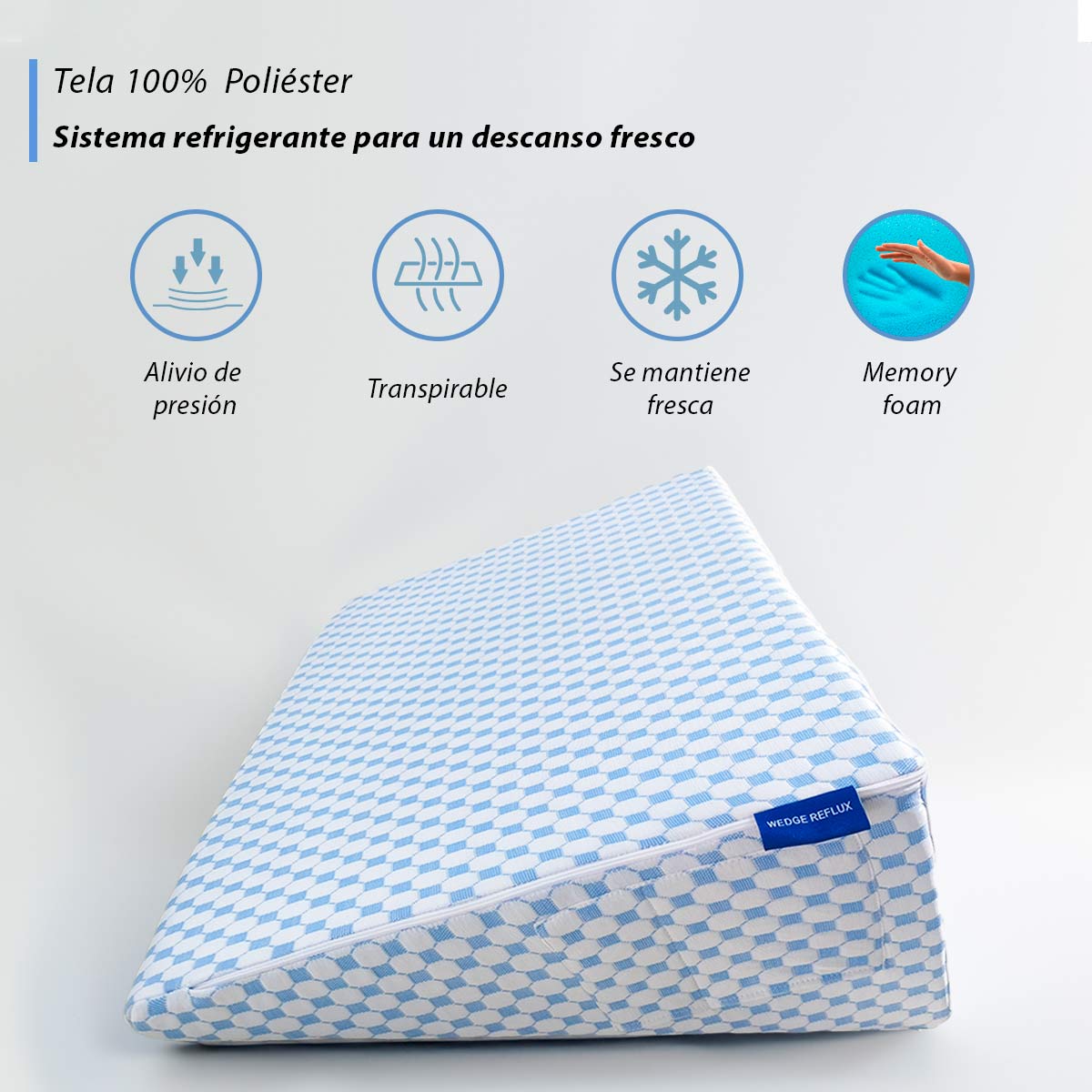 Almohada Ortopédica Descanso Anti Reflujo Con Memory Foam
