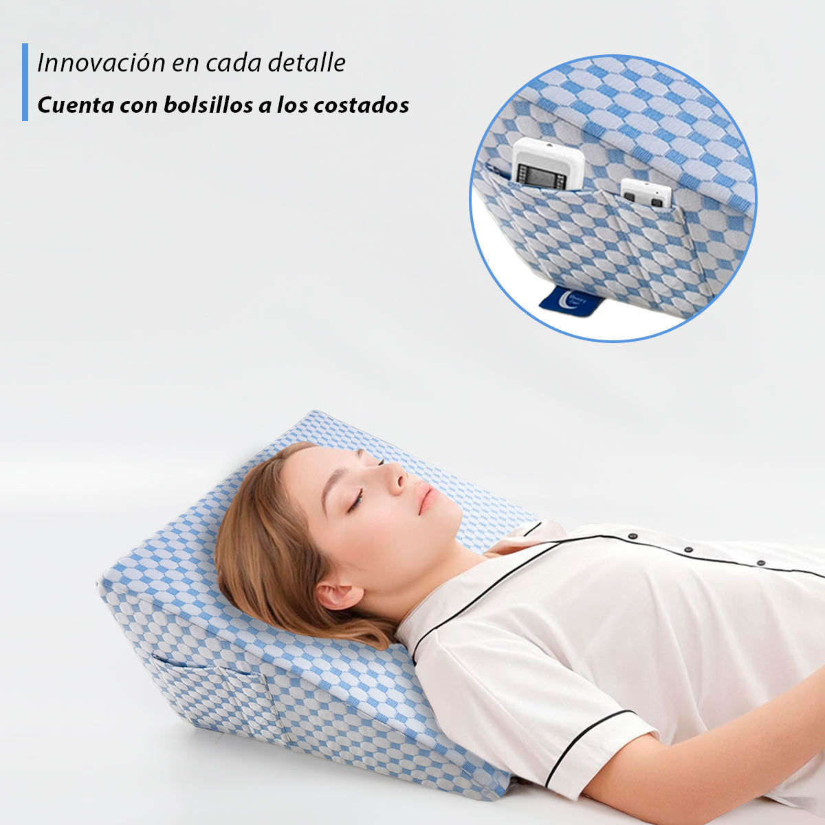 Almohada Ortopédica Descanso Anti Reflujo Con Memory Foam