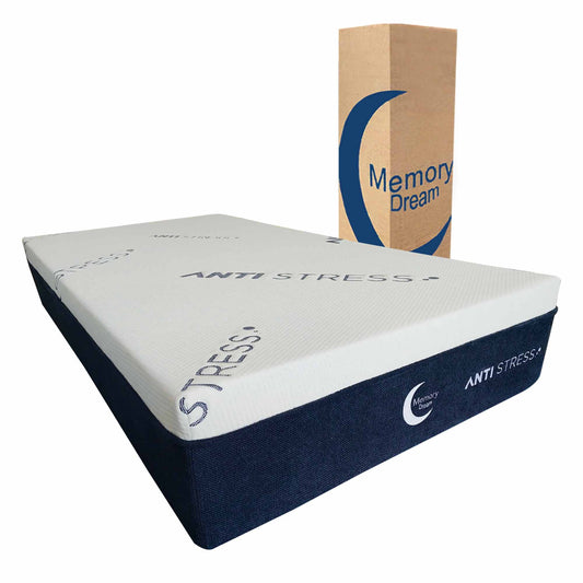 Colchón Individual Memory En Caja Antiestress Espuma