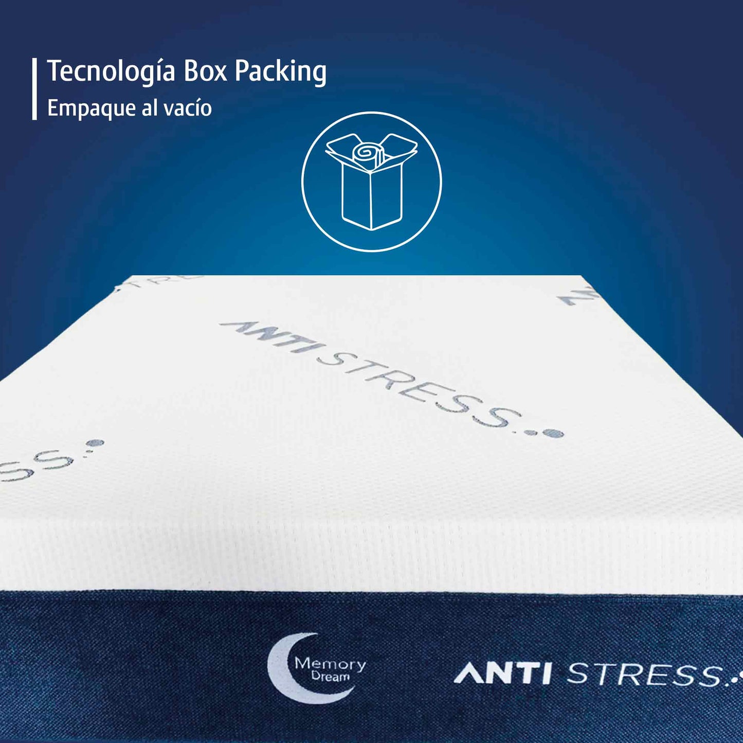 Colchón Queen Size Memory En Caja Antiestress Espuma