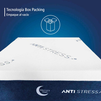 Colchón Queen Size Memory En Caja Antiestress Espuma