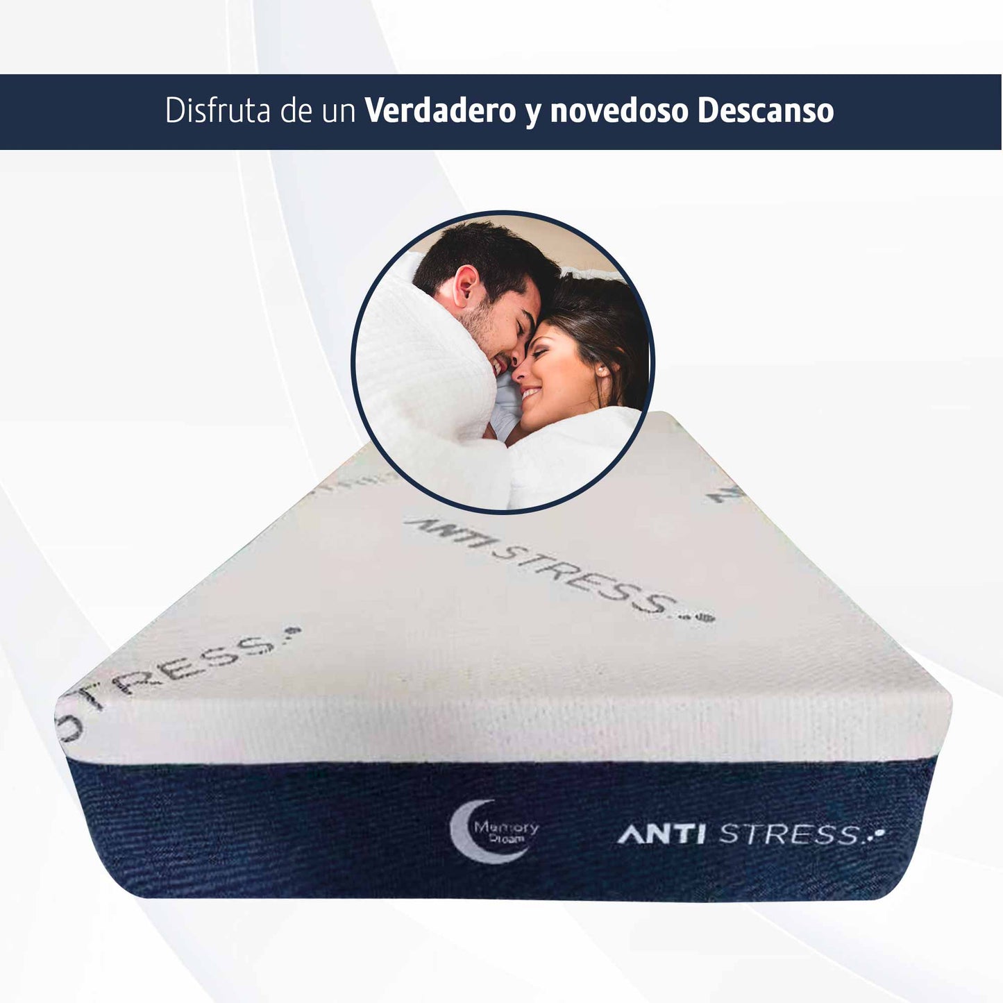 Colchón Queen Size Memory En Caja Antiestress Espuma