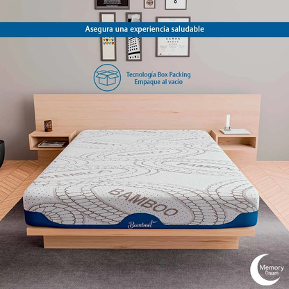 Colchón Memory Foam Bamboo En Caja 10 Años Garantía King
