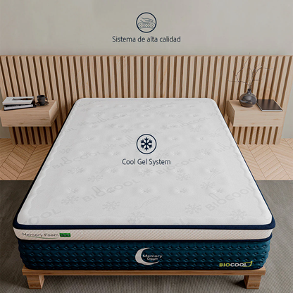 Colchón Memory Foam Bio Cool En Caja Queen