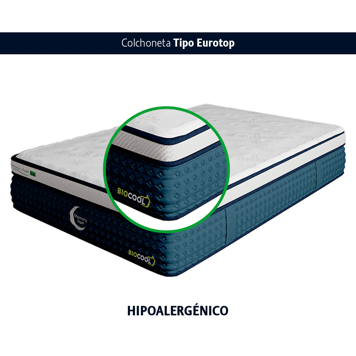 Colchón Memory Foam Bio Cool En Caja Queen