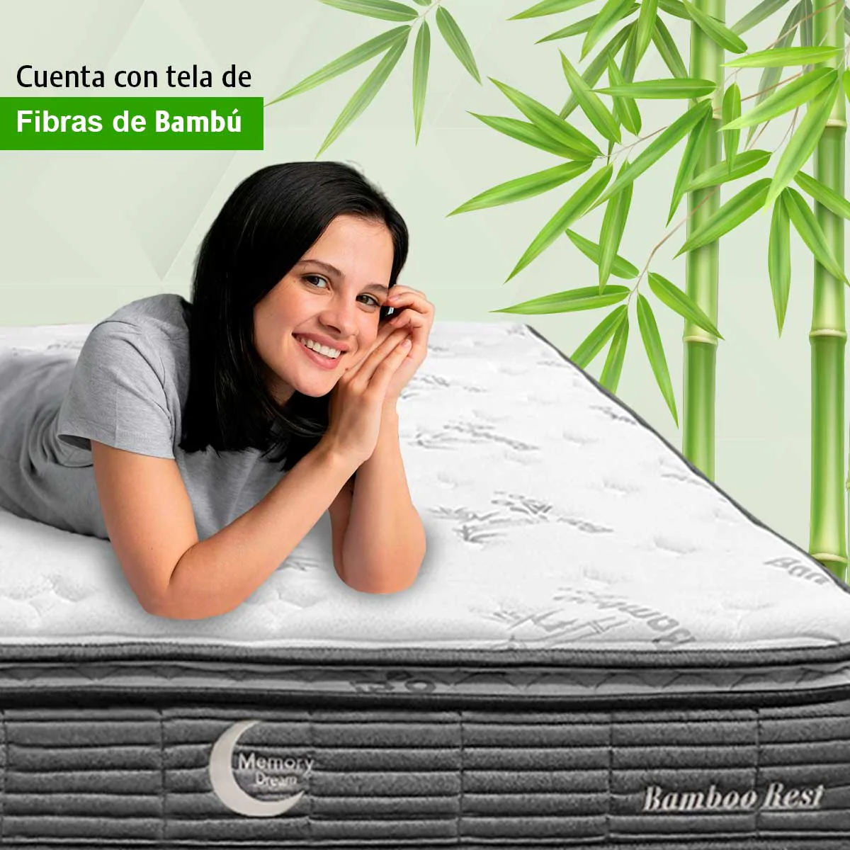 Colchón Queen Size Bamboo Con Colchoneta 5 Años De Garantía