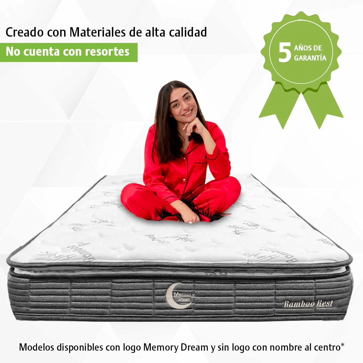 Colchón Queen Size Bamboo Con Colchoneta 5 Años De Garantía