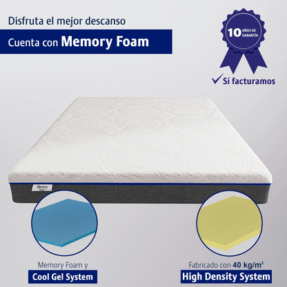 Colchón Memory Foam En Caja 10 Años Garantía King Size