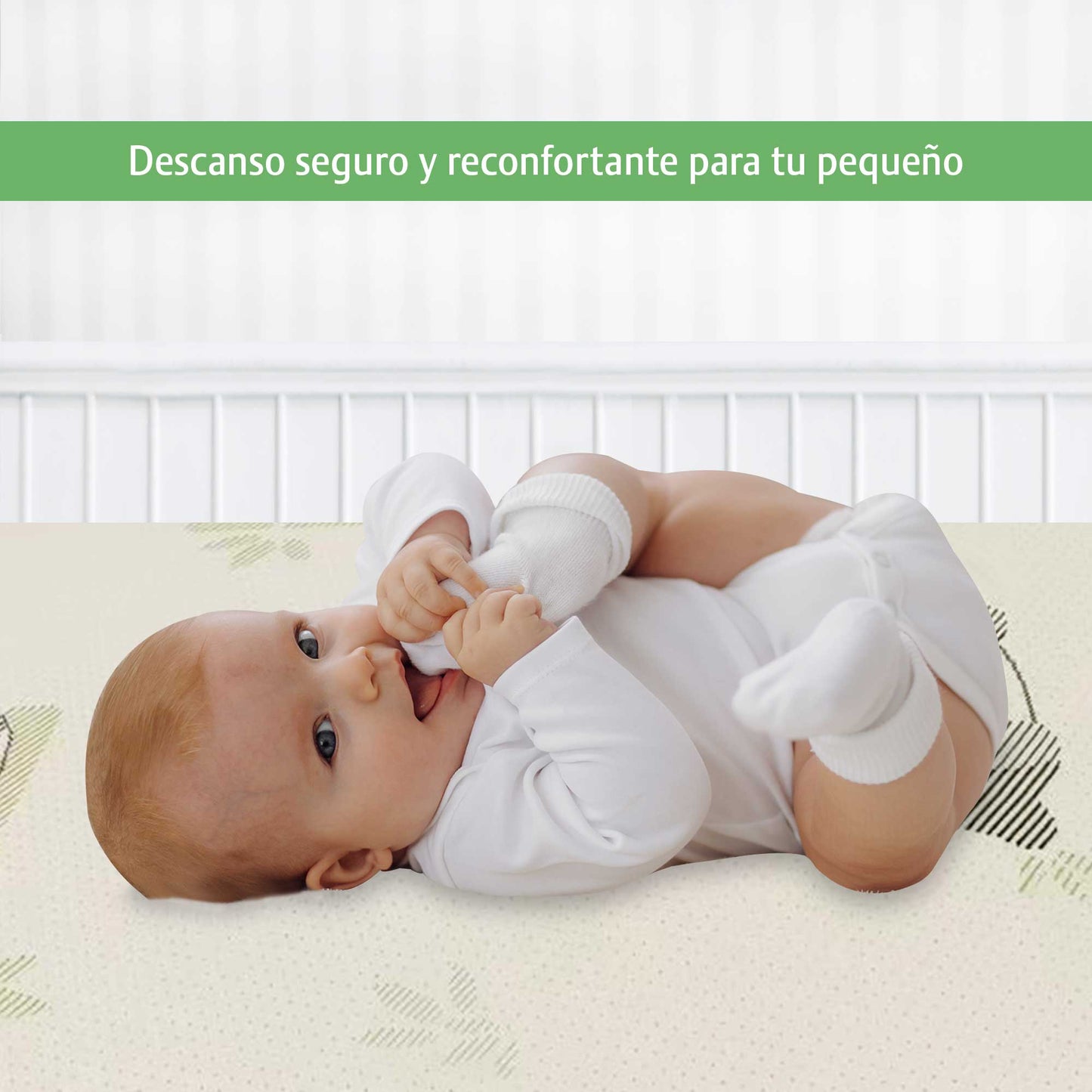 Colchon Cuna Bebe Memory Funda Lavable Tela Bamboo 100x70x9