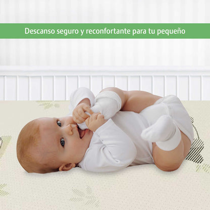 Colchon Cuna Bebe Memory Funda Lavable Tela Bamboo 100x70x9