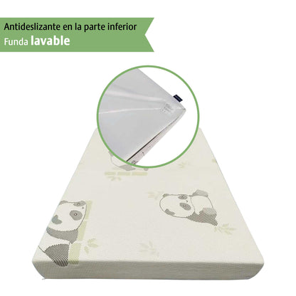 Colchon Cuna Bebe Memory Funda Lavable Tela Bamboo 100x70x9