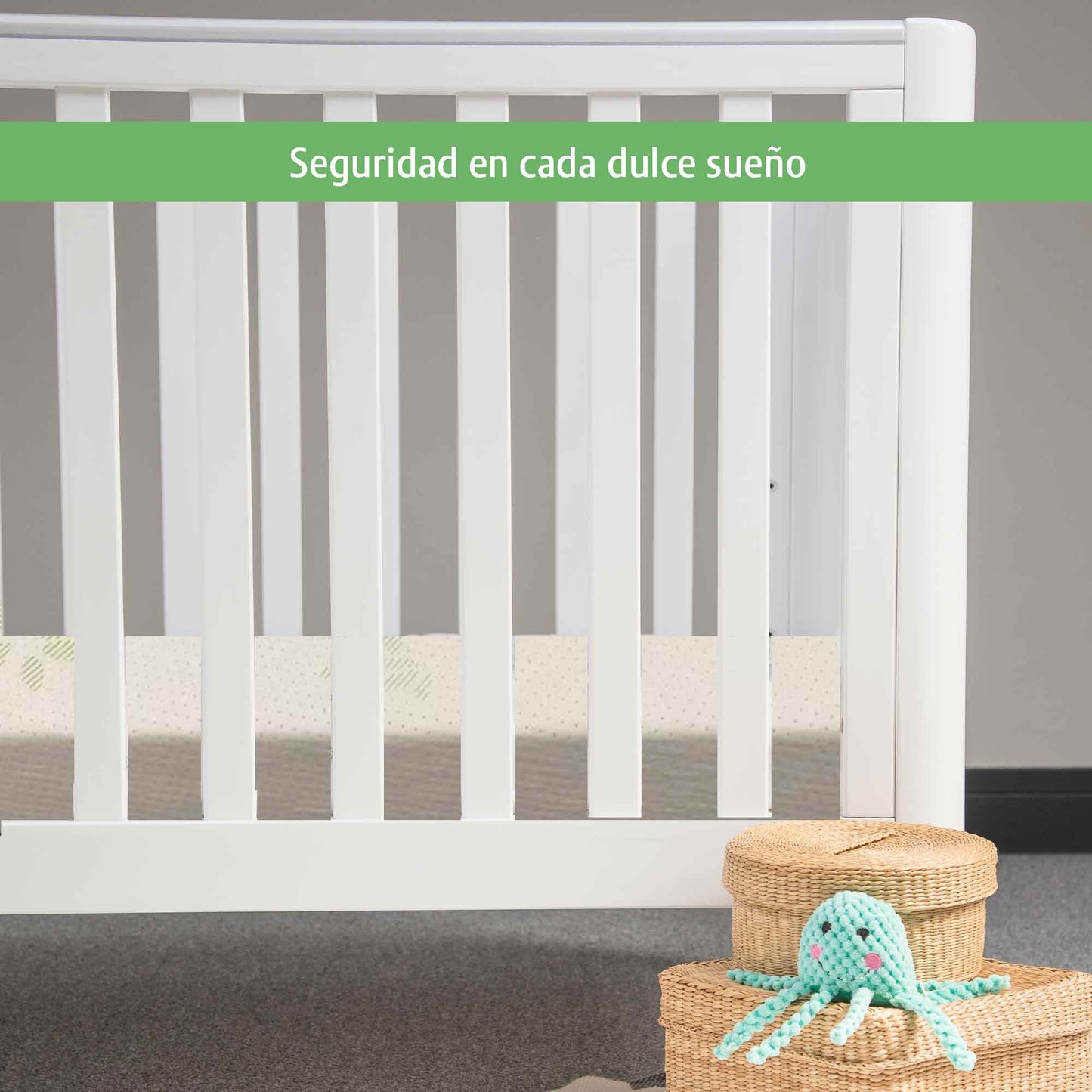Colchon Cuna Bebe Memory Funda Lavable Tela Bamboo 100x70x9