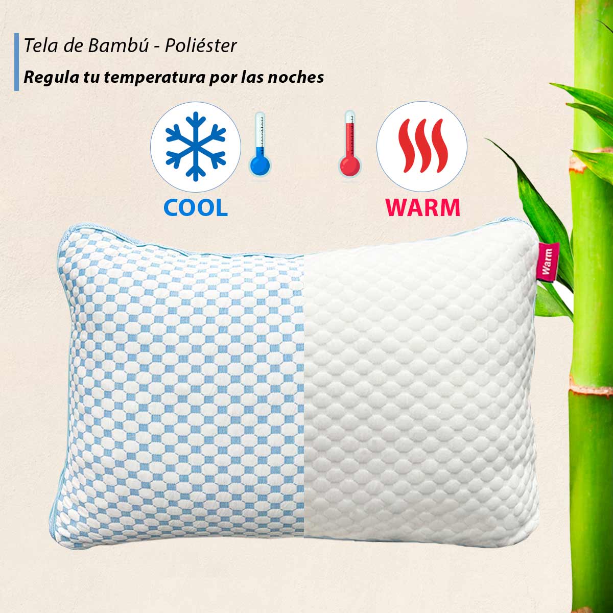 2 Pack Almohadas Memory Foam Ajustable Ortopédicas King Size