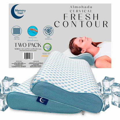 2 Pack Almohada Ortopédica Cervical Estándar Memory Foam