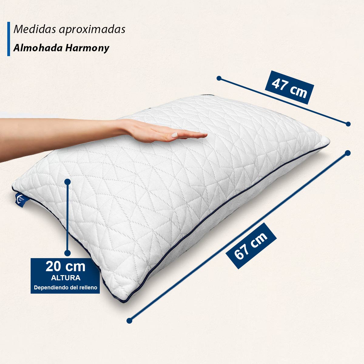 2 Pack Almohadas Ajustables Memory Foam Estándar Tela Bamboo