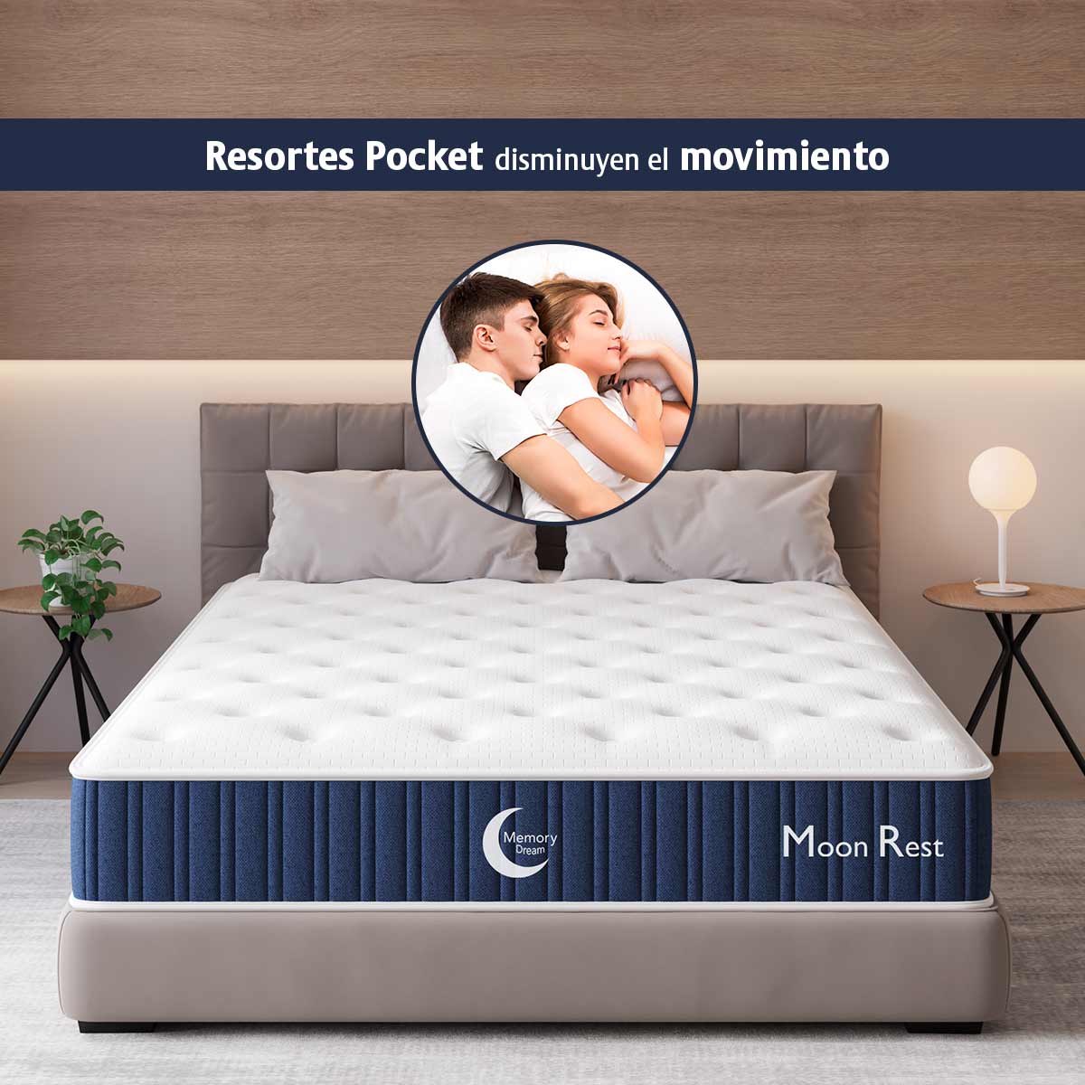 Colchón Individual Memory Dream Resortes Indendientes Caja