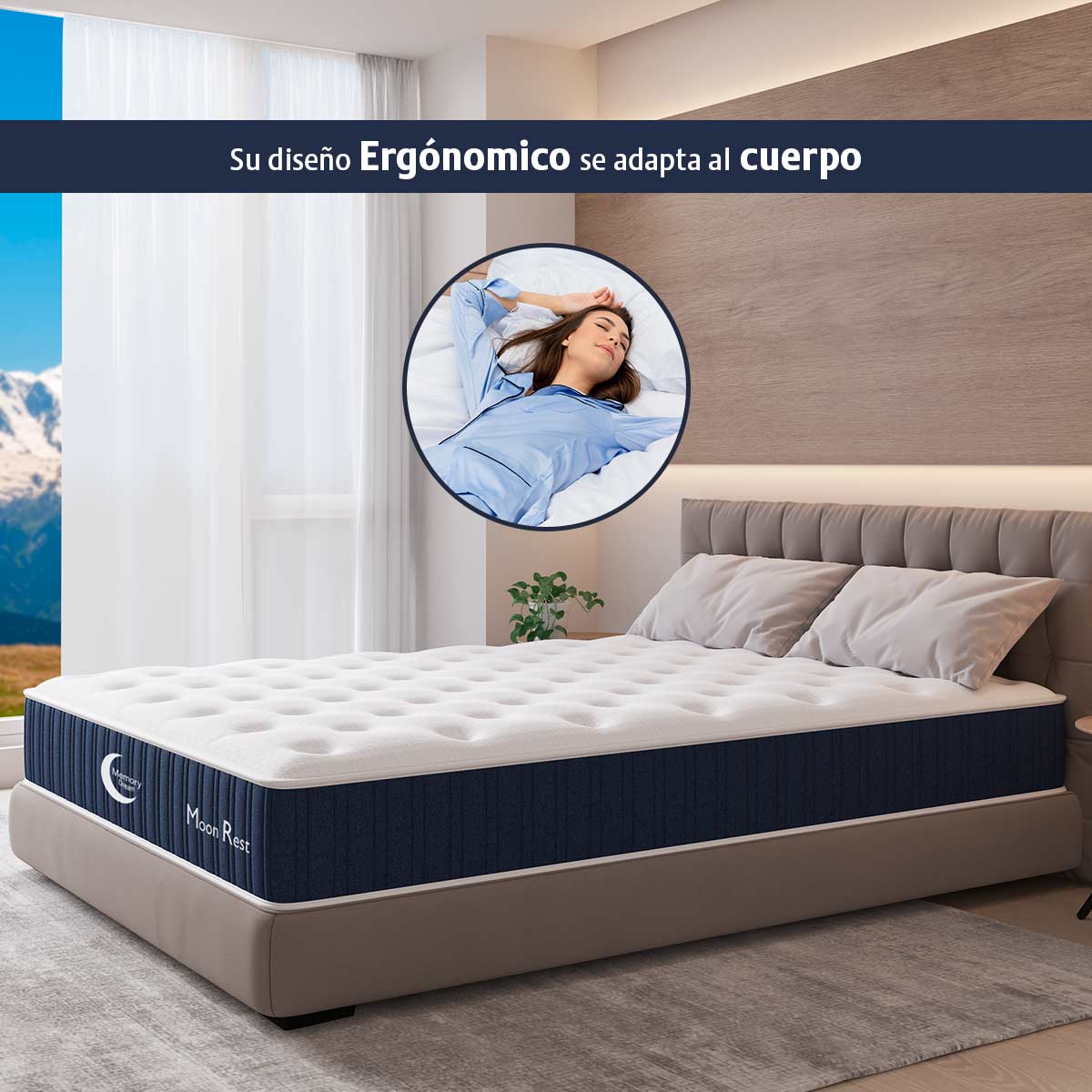 Colchón Individual Memory Dream Resortes Indendientes Caja