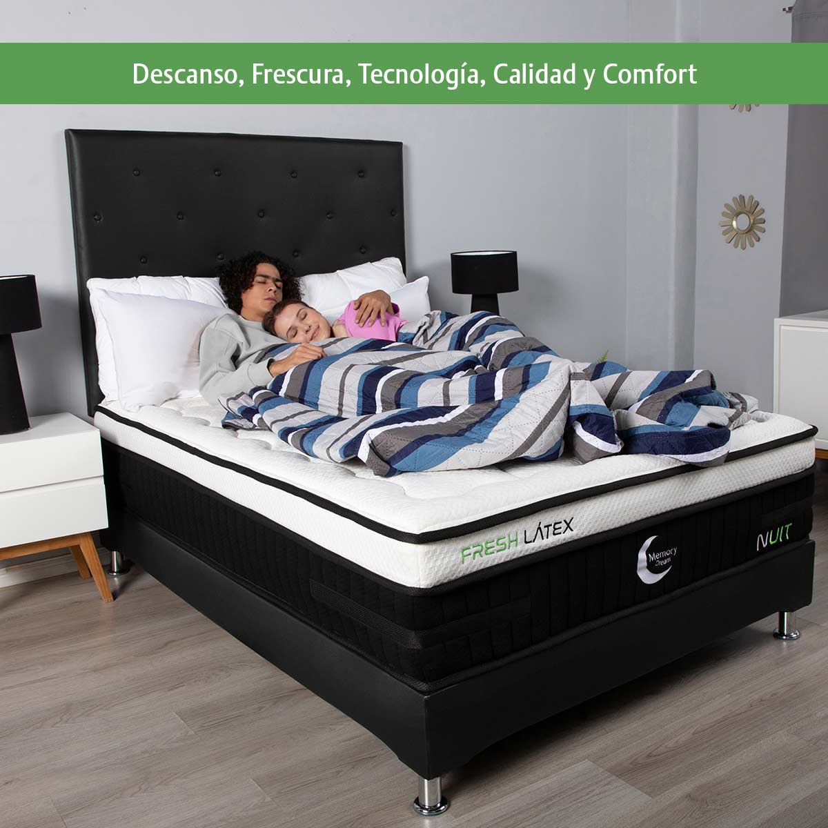 Colchón Fresh Latex Memory Foam Queen Size