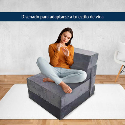 Sofa Cama Individual Memory Sillon Puff Plegable 60x190x15