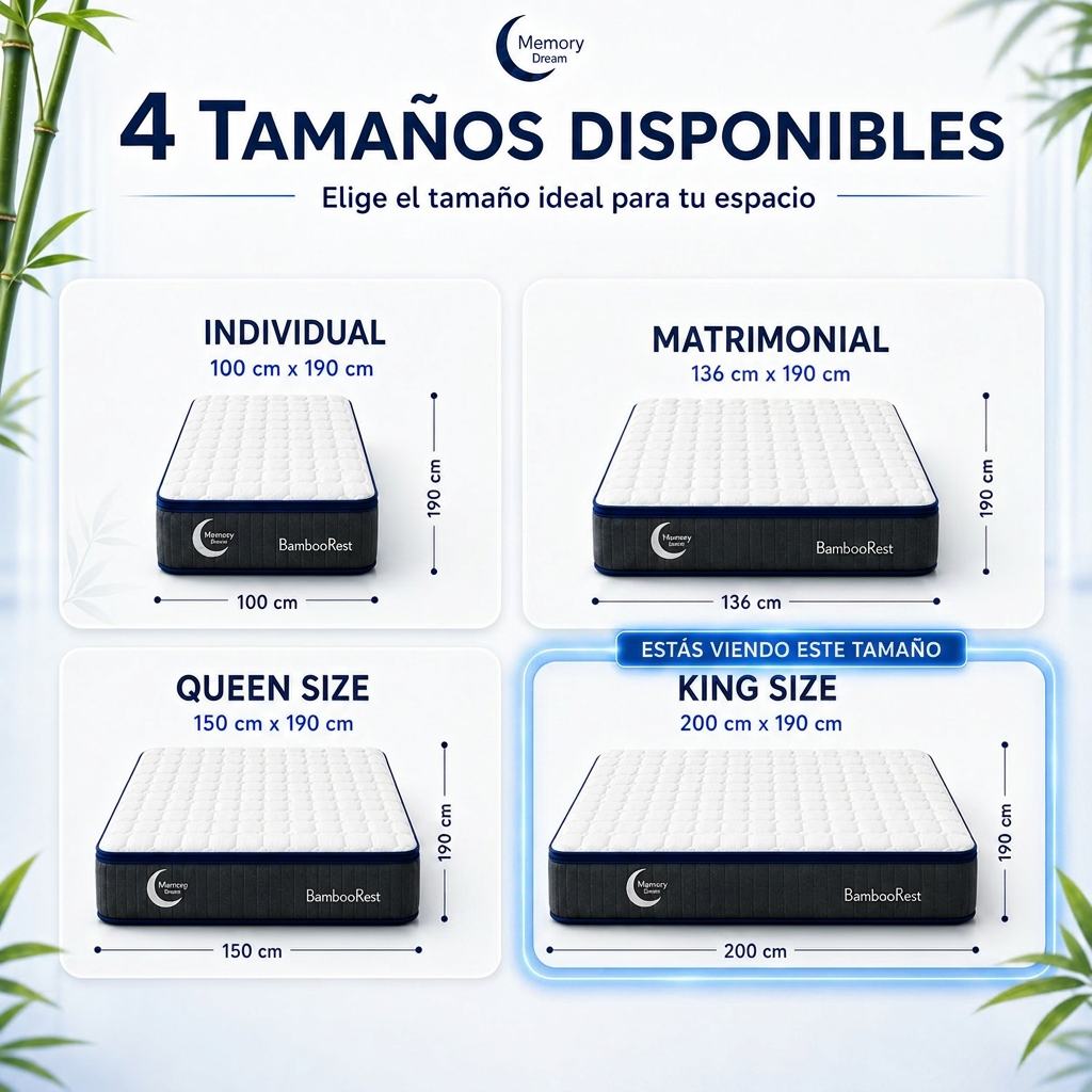 Colchón King Size Bamboo Con Colchoneta 5 Años De Garantía